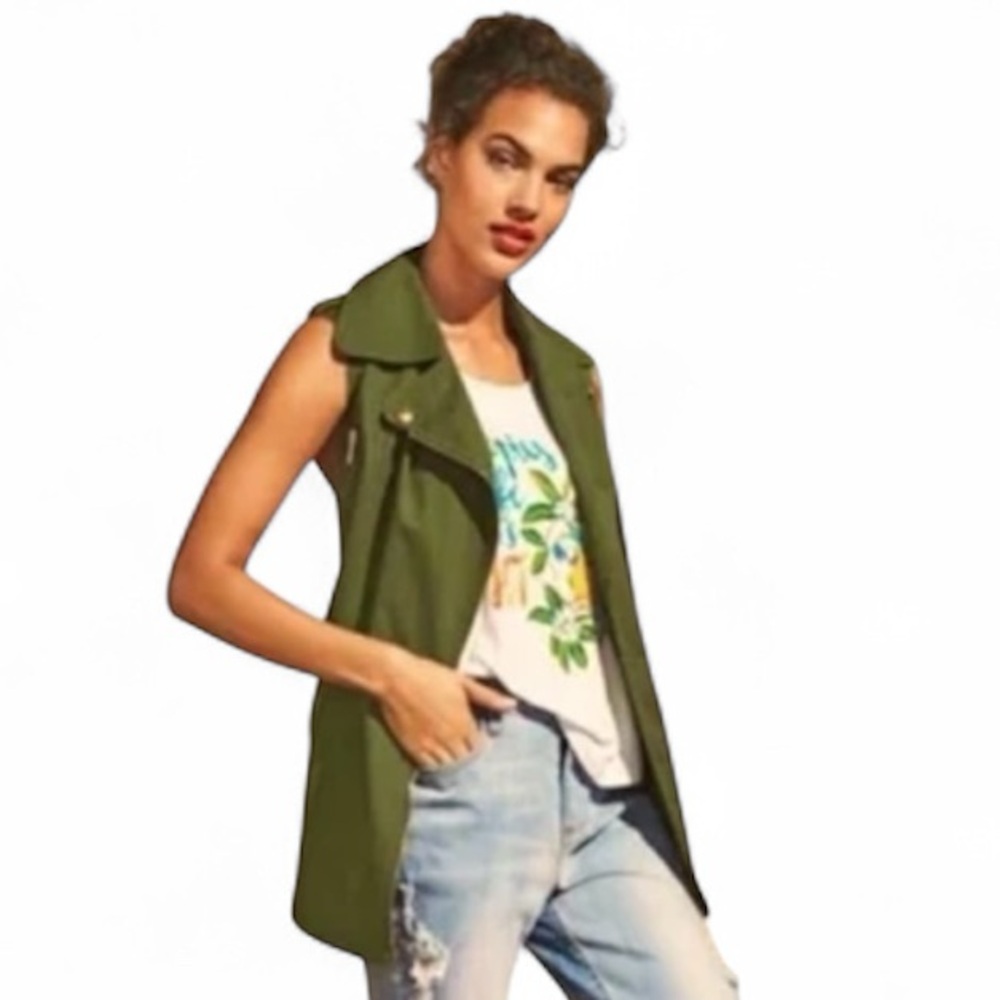 Mark Women’s Olive/Army Green 100% Cotton Utility Cargo Vest Size M (8/10)